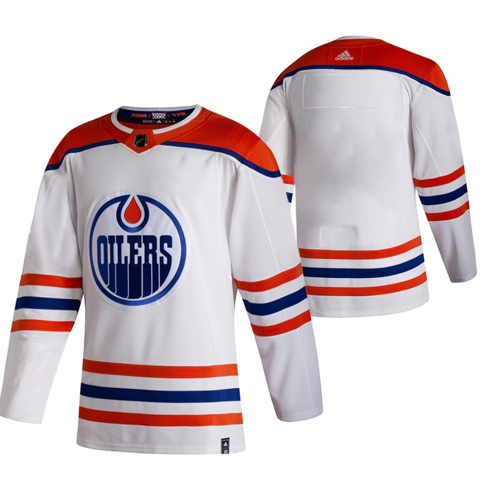 Custom 2021 Adidias Edmonton Oilers Blank White Men Reverse Retro Alternate NHL Jersey->indianapolis colts->NFL Jersey